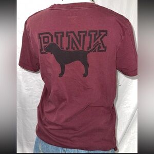 PINK Victoria's Secret Burgundy Dog Tee